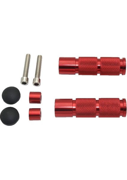 Evrensel Cnc Motosiklet Scooter Dirt Atv Ayak Çekimleri Ayak Pegs Kırmızı (Yurt Dışından)