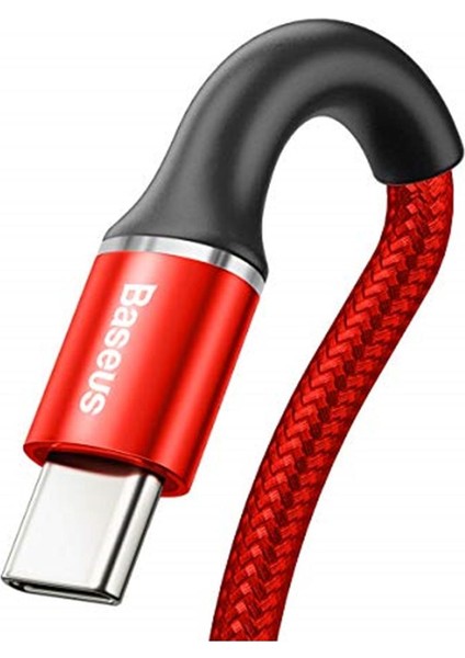 Halo, 3.0 A Usb-A & Usb-C Şarj & Data Aktarım Kablosu, 1 Metre, Kırmızı