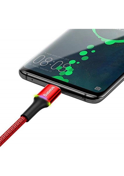 Halo, 3.0 A Usb-A & Usb-C Şarj & Data Aktarım Kablosu, 1 Metre, Kırmızı