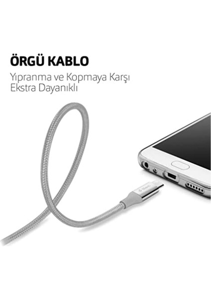 Alumicable Micro USB 120CM Şarj Kablosu - Roze Altın (2DK11RA)