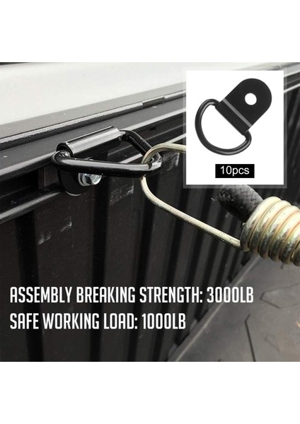 10 Adet D Şekil Halka Bağlama Rv Römorklar Için Zil Arazitleri Siyah 6.5mm (Yurt Dışından) modelleri