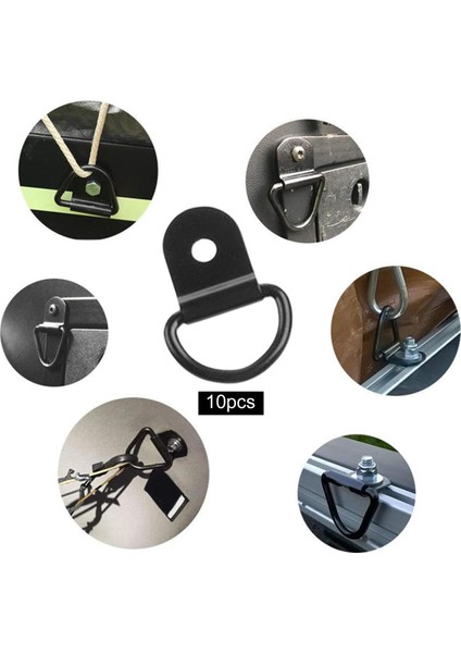 10 Adet D Şekil Halka Bağlama Rv Römorklar Için Zil Arazitleri Siyah 6.5mm (Yurt Dışından) fırsatları