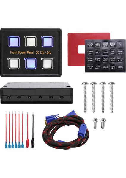 12 V 24 V 6 Çete LED Dokunmatik Ekran Anahtarı Kontrol Paneli Araba Tekne Kamyon Karavan Için (Yurt Dışından)