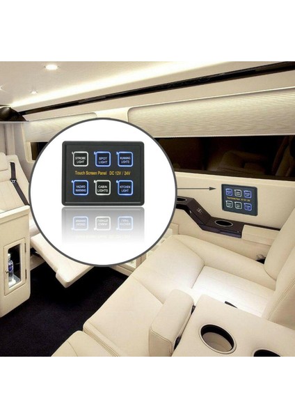 12 V 24 V 6 Çete LED Dokunmatik Ekran Anahtarı Kontrol Paneli Araba Tekne Kamyon Karavan Için (Yurt Dışından)