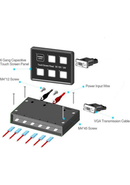 12 V 24 V 6 Çete LED Dokunmatik Ekran Anahtarı Kontrol Paneli Araba Tekne Kamyon Karavan Için (Yurt Dışından)
