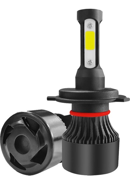 Siyah 4 Yan Mini LED Far Dönüşüm Kiti 6000LM 6000 K Hi Lo Işın Lambası - H4 H4 Hb2 9003 (Yurt Dışından)