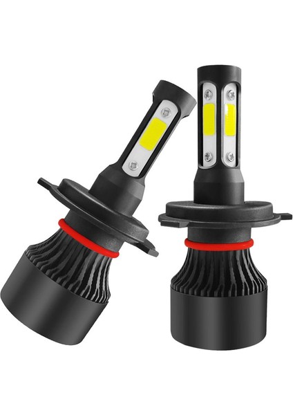 Siyah 4 Yan Mini LED Far Dönüşüm Kiti 6000LM 6000 K Hi Lo Işın Lambası - H4 H4 Hb2 9003 (Yurt Dışından)