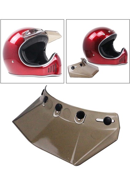 5 Snap Visor Pik Motosiklet Için Açık Yüz Brown1 (Yurt Dışından) modelleri