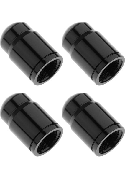 4 Parçalı Vana Caps Lastik Toz Kapağı Alüminyum Alaşım Schrader Siyah (Yurt Dışından)