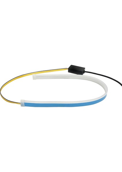 Esnek Hortum ile 2x LED Şeritler Gündüz Çalışan Işıklar 30 cm Derin Mavi + Derin Mavi + Sarı (Yurt Dışından)