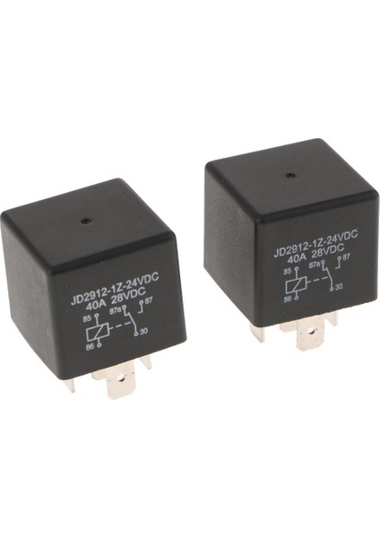 2x Evrensel Araba Otomotiv Kamyon 24 V Volt Dc 40APP Röle 5pin Siyah (Yurt Dışından)
