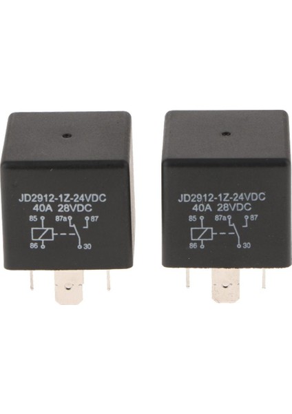 2x Evrensel Araba Otomotiv Kamyon 24 V Volt Dc 40APP Röle 5pin Siyah (Yurt Dışından)