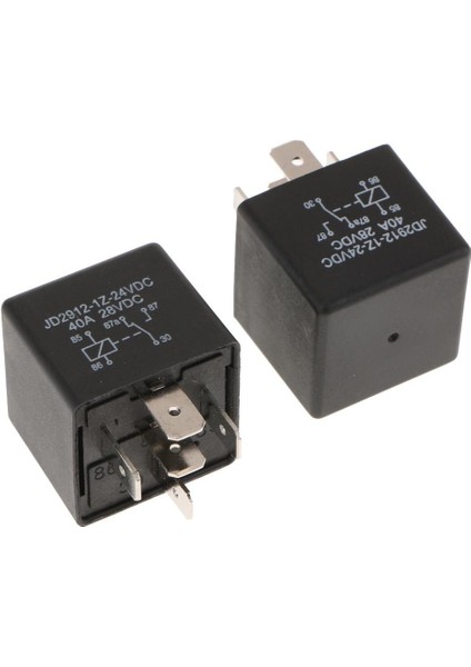 2x Evrensel Araba Otomotiv Kamyon 24 V Volt Dc 40APP Röle 5pin Siyah (Yurt Dışından)