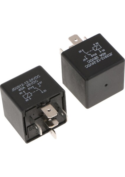 2x Evrensel Araba Otomotiv Kamyon 24 V Volt Dc 40APP Röle 5pin Siyah (Yurt Dışından)