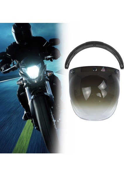 3 Snap Visor Kalkanı Açık Motosiklet Kaskları Için Yukarı Çıkarın Siyah Gradyan (Yurt Dışından) fırsatları