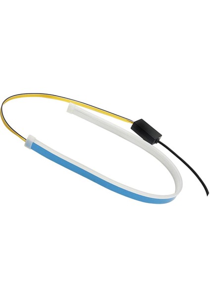 Esnek Hortum ile 2x LED Şeritler Gündüz Çalışan Işıklar 30 cm Derin Mavi + Derin Mavi + Sarı (Yurt Dışından)