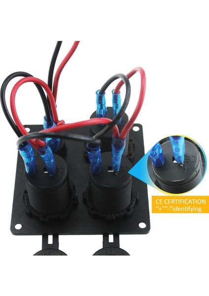 Çift USB Şarj + Voltmetre + 12 V Soket + Anahtarı 4 Delik Paneli Deniz Araba (Yurt Dışından) modelleri