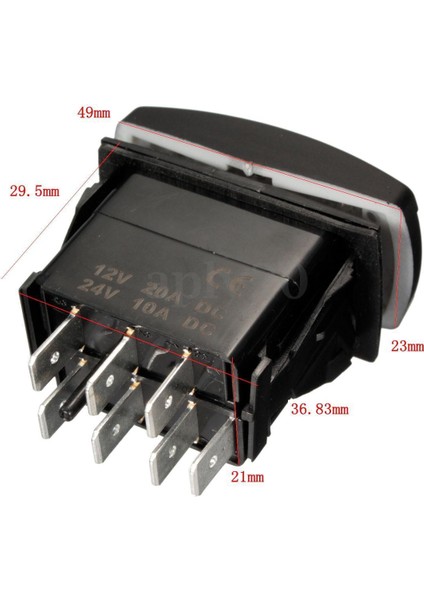 2x 7pin Rocker Ana Anahtar Vinç Araba Atv Için Kırmızı ve Mavi LED In ve Out (Yurt Dışından) indirimleri