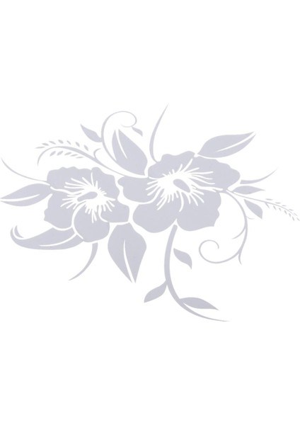 Çiçek Ayna Duvar Sticker Çıkartma Araç Çıkarılabilir Çıkartma Ev Dekorasyon Beyaz (Yurt Dışından)