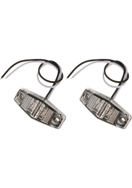 2x Araba Kamyon 2 LED Yan Marker Işıkları Genişlik Ampüller Uyarı Kuyruk Lambaları Beyaz (Yurt Dışından)