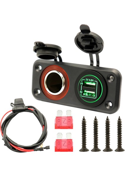 Çift USB Şarj Soketi Araba Güç Çıkışı ve Deniz Çakmak Adaptörü (Yurt Dışından)