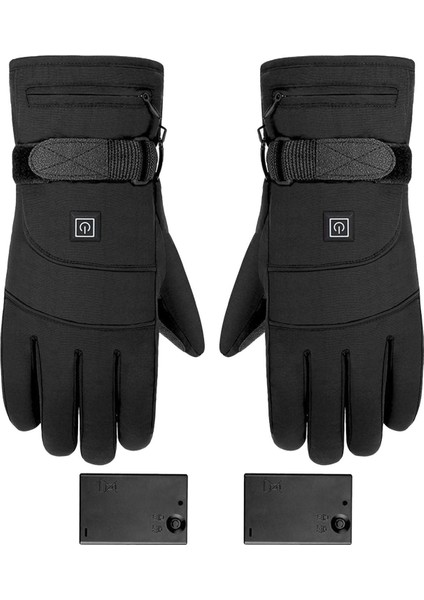 Erkekler Için Isıtmalı Eldivenler Isıtmalı Motosiklet Kayak Kar Eldivenleri Su Geçirmez Stil 2 (Yurt Dışından)
