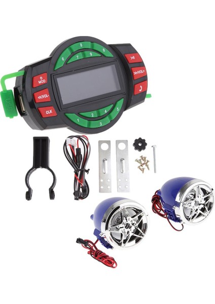 Motosiklet Mp3 Sd USB Fm Stereo Amplifikatör Ses Sistemi Scooter Atv Bluetooth (Yurt Dışından)