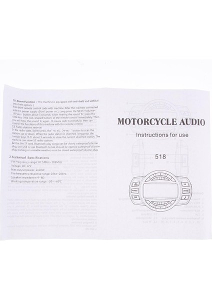 Motosiklet Mp3 Sd USB Fm Stereo Amplifikatör Ses Sistemi Scooter Atv Bluetooth (Yurt Dışından) modelleri