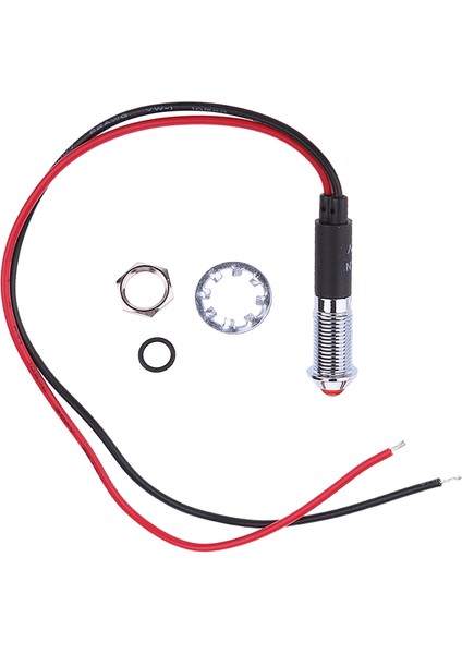 Su Geçirmez 8mm 12V Kırmızı LED Metal Gösterge Ampulü (Yurt Dışından)