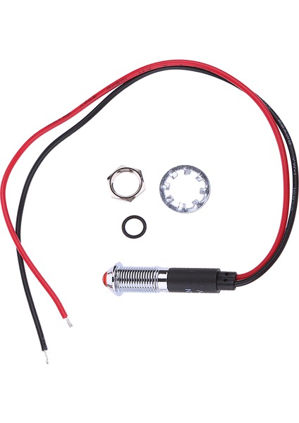 Su Geçirmez 8mm 12V Kırmızı LED Metal Gösterge Ampulü (Yurt Dışından) indirimleri