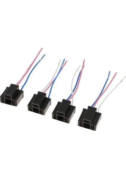 4 Parça Otomotiv H4 Far Sisi Fog Found Teli Kablo Demeti Kadın Soket Adaptörü (Yurt Dışından)