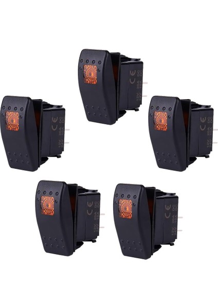 5 Adet Su Geçirmez Rocker On-Off Anahtarı Araba Tekne W LED Göstergesi Için Geçiş (Yurt Dışından)