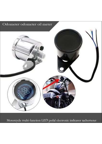 Evrensel Alüminyum Çok Fonksiyonlu Motosiklet Kilometre Sayacı Hız Göstergesi Siyah (Yurt Dışından) fırsatları