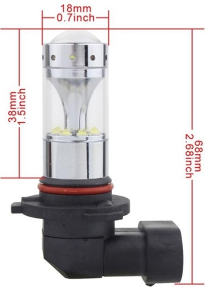 2x 9005 Hb3 LED Foglight Ampuller 60 W Yüksek Güç 6000 K Xenon Beyaz (Yurt Dışından)