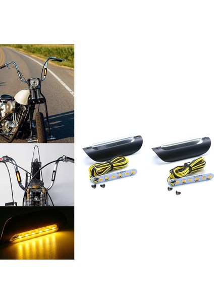 22MM 25MM Gidon Kelepçesi Drag Çubuğu Işık Yanıp Sönen Yan Işaretleyici (Yurt Dışından) modelleri