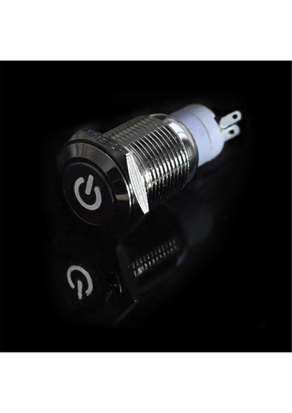 2x 12V LED Push Düğmesi Anahtarı Mandal 16MM Güç Halkası Alüminyum Beyaz + Mavi (Yurt Dışından) fırsatları