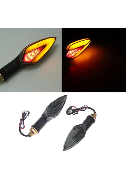 2x Universal Motosiklet Amber LED Göstergesi Yanıp Sönen Işık Lambası (Yurt Dışından) fiyatları