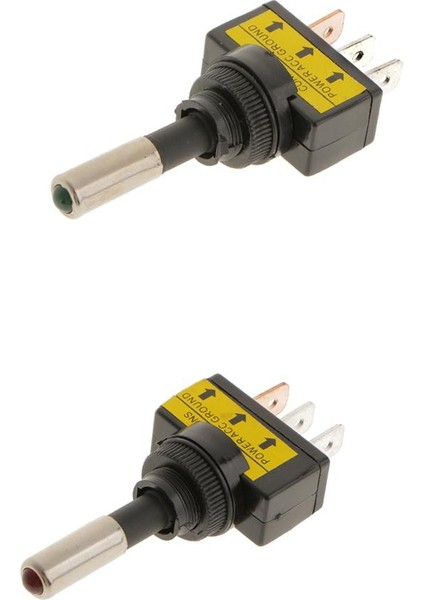 2 Adet Araba Kamyonu Kırmızı+Yeşil LED Işıklandırılmış 3pin Geçiş Anahtarı DC12V 20A Açık (Yurt Dışından)