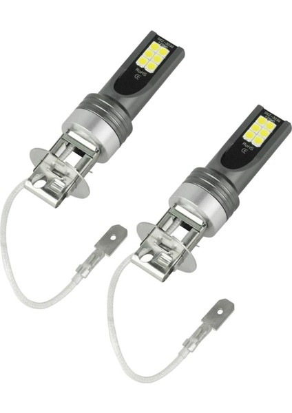 1 Çift H3 24 W 1200LM Araba Turbo LED Far Kitleri Ampul 6500K (Yurt Dışından)