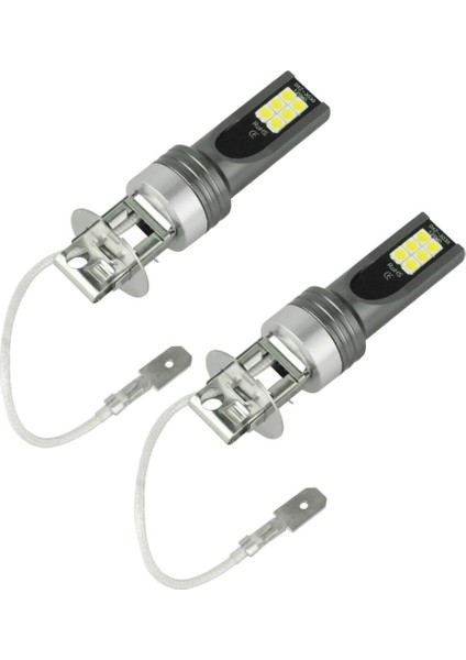1 Çift H3 24 W 1200LM Araba Turbo LED Far Kitleri Ampul 6500K (Yurt Dışından)