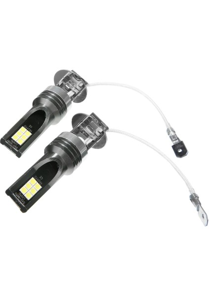 1 Çift H3 24 W 1200LM Araba Turbo LED Far Kitleri Ampul 6500K (Yurt Dışından)