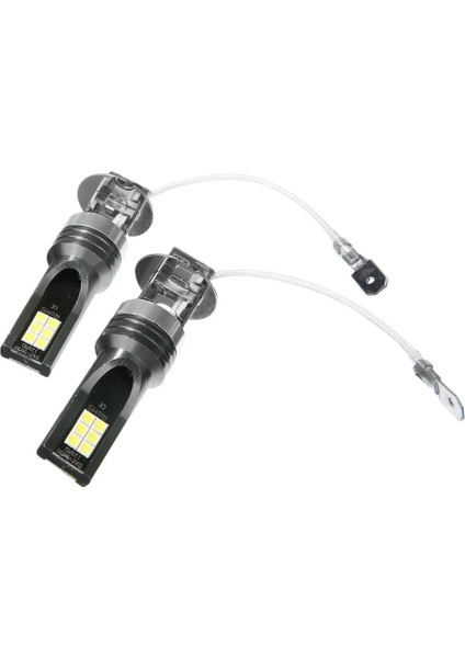 1 Çift H3 24 W 1200LM Araba Turbo LED Far Kitleri Ampul 6500K (Yurt Dışından)