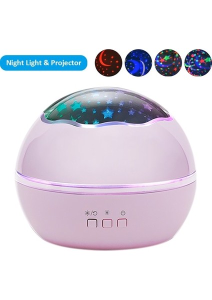 Gece Işığı Projektörü 360 ° Dönen Renkli Yıldızlı Gökyüzü (Yurt Dışından) fiyatları