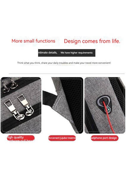 Iş Sırt Çantası Çok Fonksiyonlu USB Şarj Sırt Çantası (Yurt Dışından)
