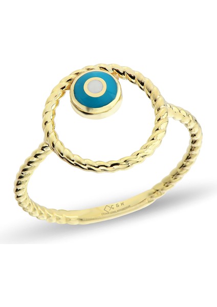 Oval Mineli Altın Yüzük CGKYZK0126