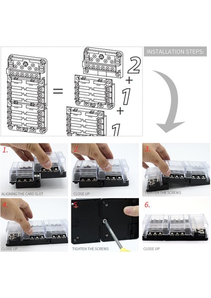 6WAY 32V Sigorta Kutusu Bloğu ve Toz Geçirmez Göstergeler ve Çıkartmalar (Yurt Dışından)