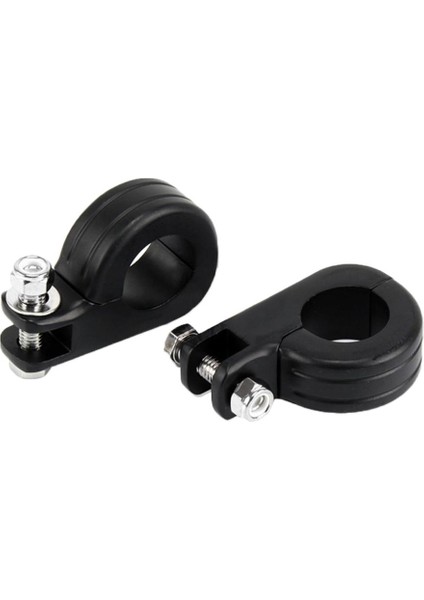 Motosiklet 1-1/2 '' Motor Karayolu Ayağı Peg Montaj Kelepçe Kiti - Siyah (Yurt Dışından)
