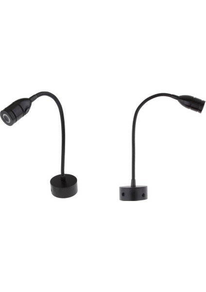 2 Packs 2W LED Esnek Goopeneck Okuma Grafiği/ Siyah Anahtar (Yurt Dışından)