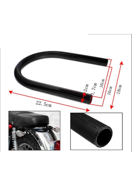 U Cafe Racer Koltuk Çerçeve Çember Döngüsü CB550 CB650 CB750 Siyah 180MM Düz (Yurt Dışından)