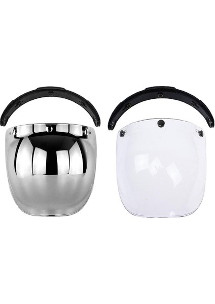 2x Bubble Shield 3 Snap Visor Rüzgar Kalkanı Yüksek Mukavemetli Lens (Yurt Dışından)